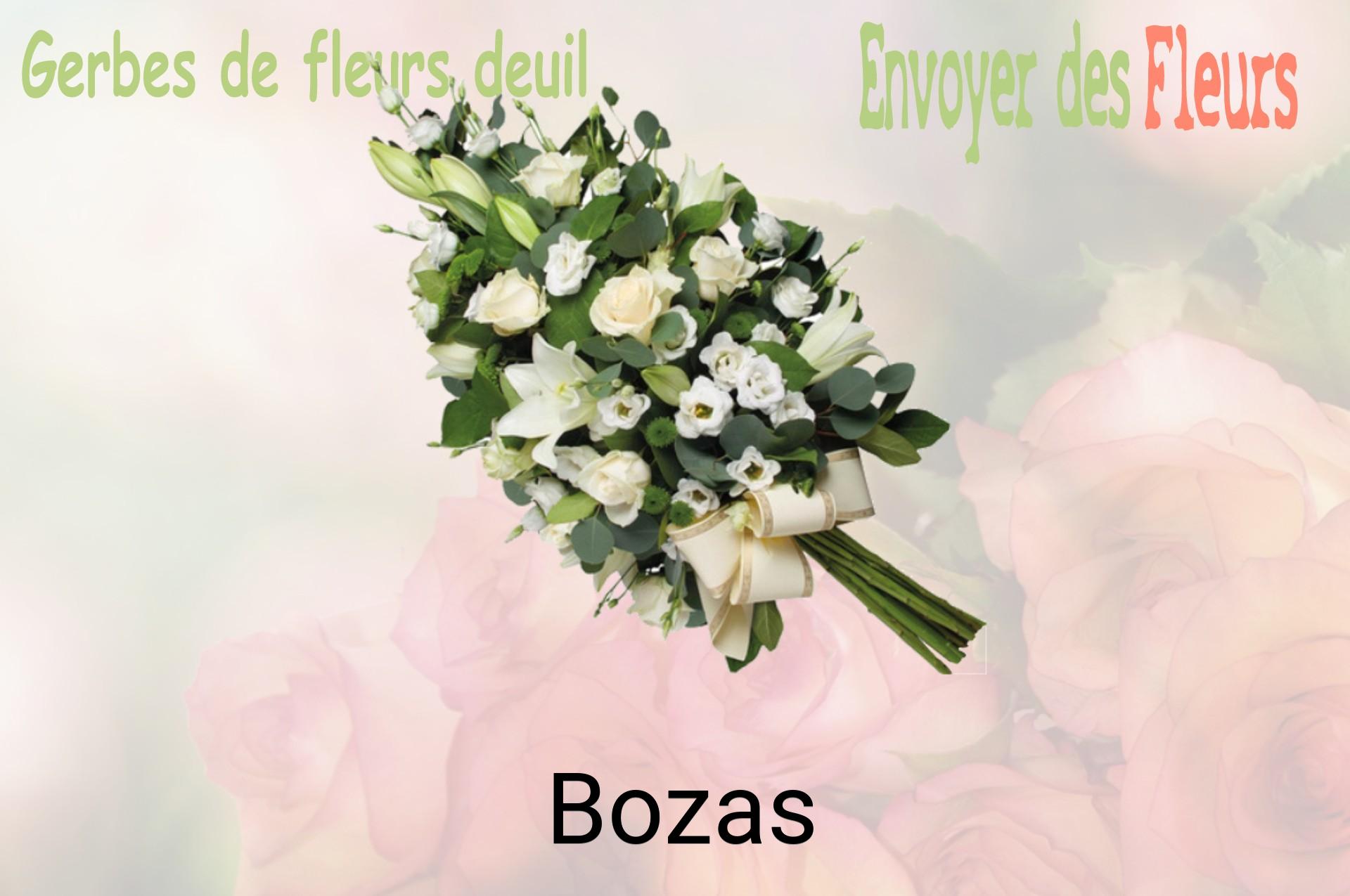 Gerbe de fleurs de deuil livrée à Bozas